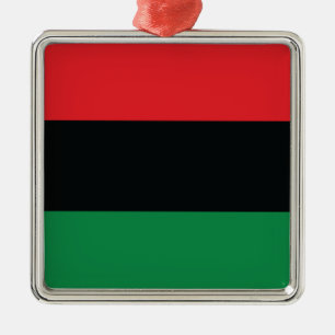 Rode, zwarte en groene vlag metalen ornament