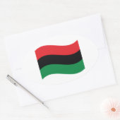 Rode, zwarte en groene vlag ovale sticker (Envelop)