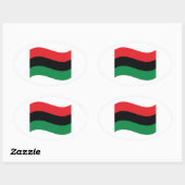 Rode, zwarte en groene vlag ovale sticker (Vel)