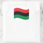 Rode, zwarte en groene vlag ovale sticker (Tas)
