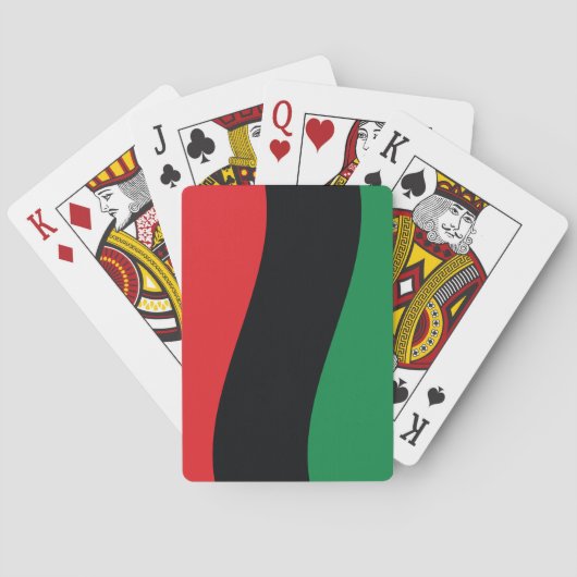 Rode, zwarte en groene vlag pokerkaarten (Achterkant)