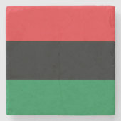 Rode, zwarte en groene vlag stenen onderzetter (Voorkant)