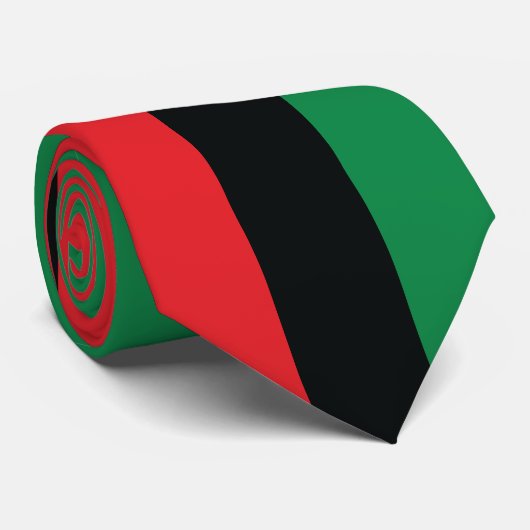 Rode, zwarte en groene vlag stropdas (Opgerold)