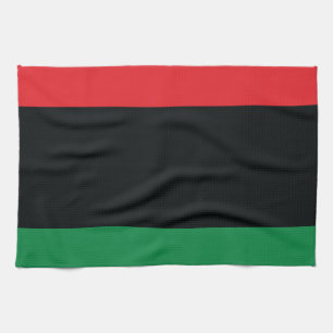 Rode, zwarte en groene vlag theedoek