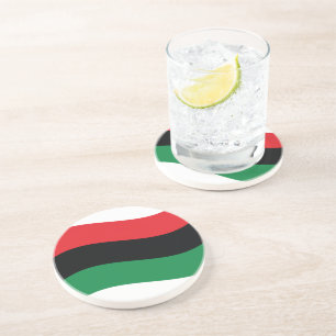 Rode, zwarte en groene vlag zandsteen onderzetter