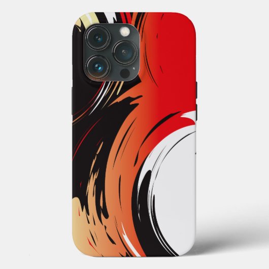 Rode zwarte en witte Abstracte kunst Case-Mate iPhone Case (Achterkant)