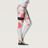 Rode, zwarte en witte Abstracte Leggings (Rechts)