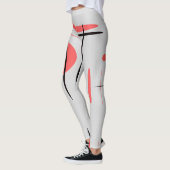 Rode, zwarte en witte Abstracte Leggings (Links)