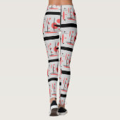 Rode, zwarte en witte Abstracte Leggings (Achterkant)