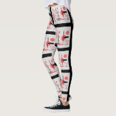 Rode, zwarte en witte Abstracte Leggings (Links)