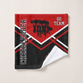 Rode, zwarte en witte Cheerleader Bad Handdoek (Wasdoekje)