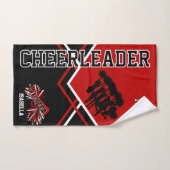 Rode, zwarte en witte Cheerleader Bad Handdoek (Handdoek)