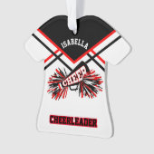 Rode, zwarte en witte Cheerleader 📣 💖 Ornament (voorkant)
