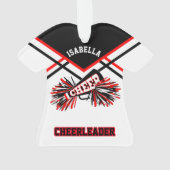Rode, zwarte en witte Cheerleader 📣 💖 Ornament (achterkant)