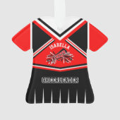 Rode, zwarte en witte Cheerleader 📣 💖 Ornament (achterkant)