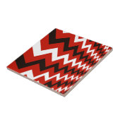 Rode, zwarte en witte Chevron Tegeltje (Zijkant)