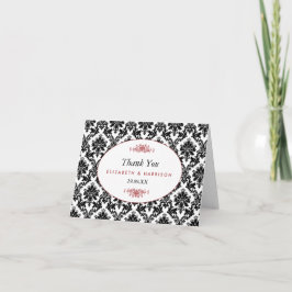 Rode Zwarte en Witte Damask Weddenschap Bedankt