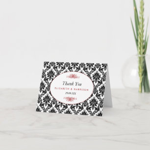 Rode Zwarte en Witte Damask Weddenschap Bedankt