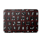 Rode zwarte en witte geometrische Muzieknoten Badmat (Voorkant)