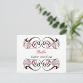 rode zwarte en witte grafische kaart Hartelijk dan (Staand voorkant)