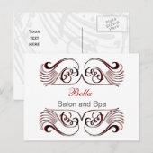 rode zwarte en witte grafische kaart Hartelijk dan (Voorkant / Achterkant)