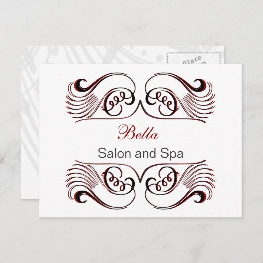 rode zwarte en witte grafische kaart Hartelijk dan (Voorkant / Achterkant)