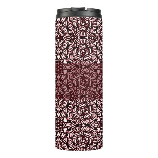 Rode, zwarte en witte harten thermosbeker (Achterkant)