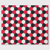 Rode, zwarte en witte hexagons cadeaupapier (Vlak)
