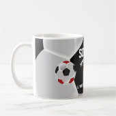 Rode, zwarte en witte ⚽ koffiemok (Links)