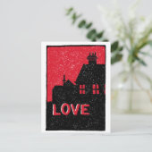  rode zwarte en witte liefdestekst briefkaart (Staand voorkant)