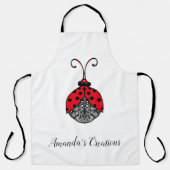 Rode zwarte en witte lijnhoeklak schort (Voorkant)