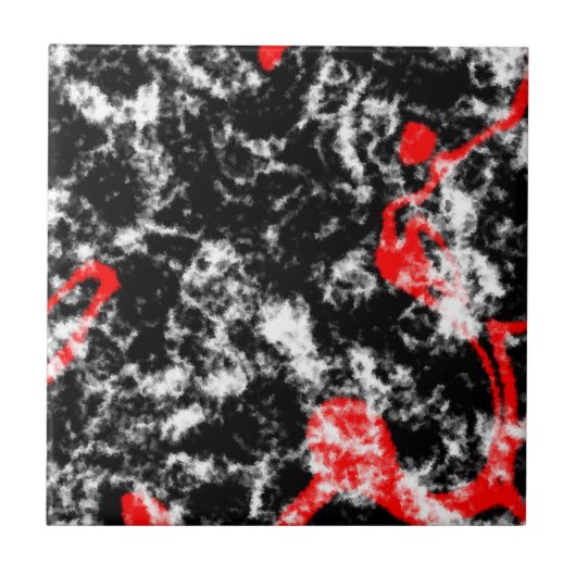 Rode zwarte en witte marmer tegeltje (Voorkant)