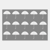 Rode, zwarte en witte paraplu's patronen inpakpapier vel (Voorkant 3)