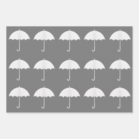 Rode, zwarte en witte paraplu's patronen inpakpapier vel (Voorkant 3)