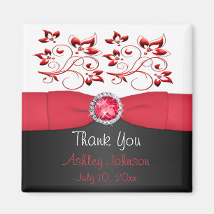 Rode, zwarte en witte Party Favor Magnet