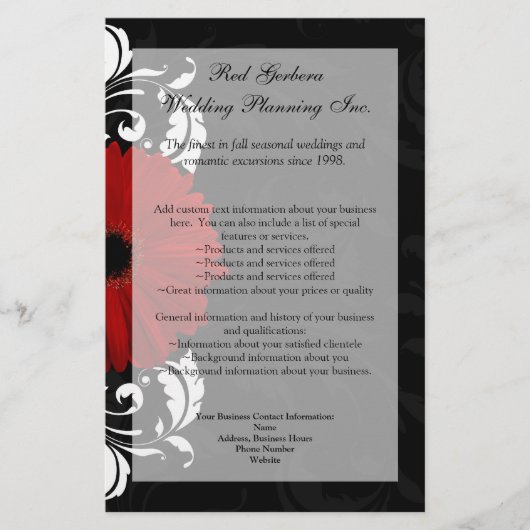 Rode, Zwarte en Witte Rol Gerbera Daisy Flyer (Voorkant)