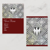 RODE ZWARTE EN WITTE ROMAN ELGF-DAMASKMOTIFS VISITEKAARTJE (Voorkant / Achterkant)