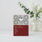 RODE ZWARTE EN WITTE ROMAN ELGF-DAMASKMOTIFS VISITEKAARTJE (Staand voorkant)