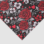 , rode, zwarte en witte rozen, harten tissuepapier (Detail)