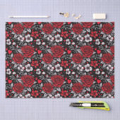 , rode, zwarte en witte rozen, harten tissuepapier (Craft)