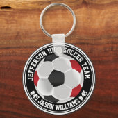 Rode, zwarte en witte ⚽ Sleutelhanger (Achterkant)