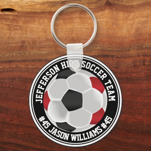 Rode, zwarte en witte ⚽ Sleutelhanger (Voorkant)
