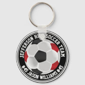 Rode, zwarte en witte ⚽ Sleutelhanger (Achterkant)