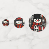 rode, zwarte en witte sneeuwpoppen confetti (Achterkanten)