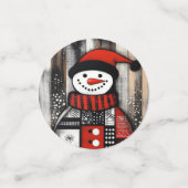 rode, zwarte en witte sneeuwpoppen confetti (Kleine voorkant)