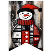 Rode, zwarte en witte sneeuwpoppen vlaggetjes (Eerste vlag)