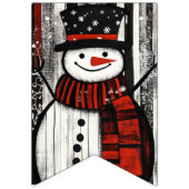 Rode, zwarte en witte sneeuwpoppen vlaggetjes (Derde vlag)