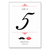 Rode, zwarte en witte snor en lips bruiloft kaart (Achterkant)