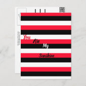 Rode, zwarte en witte strepen briefkaart (Voorkant / Achterkant)