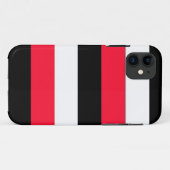Rode, zwarte en witte strepen Case-Mate iPhone case (Achterkant (horizontaal))